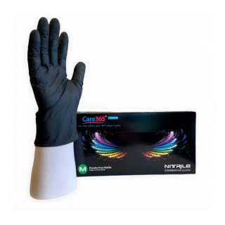 Перчатки нитриловые Care365- упаковка, размер М (черные)